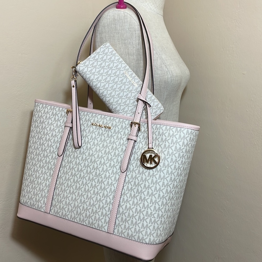 💕2pc Michael Kors Jet set tote bag and wallet - Picture 1 of 10